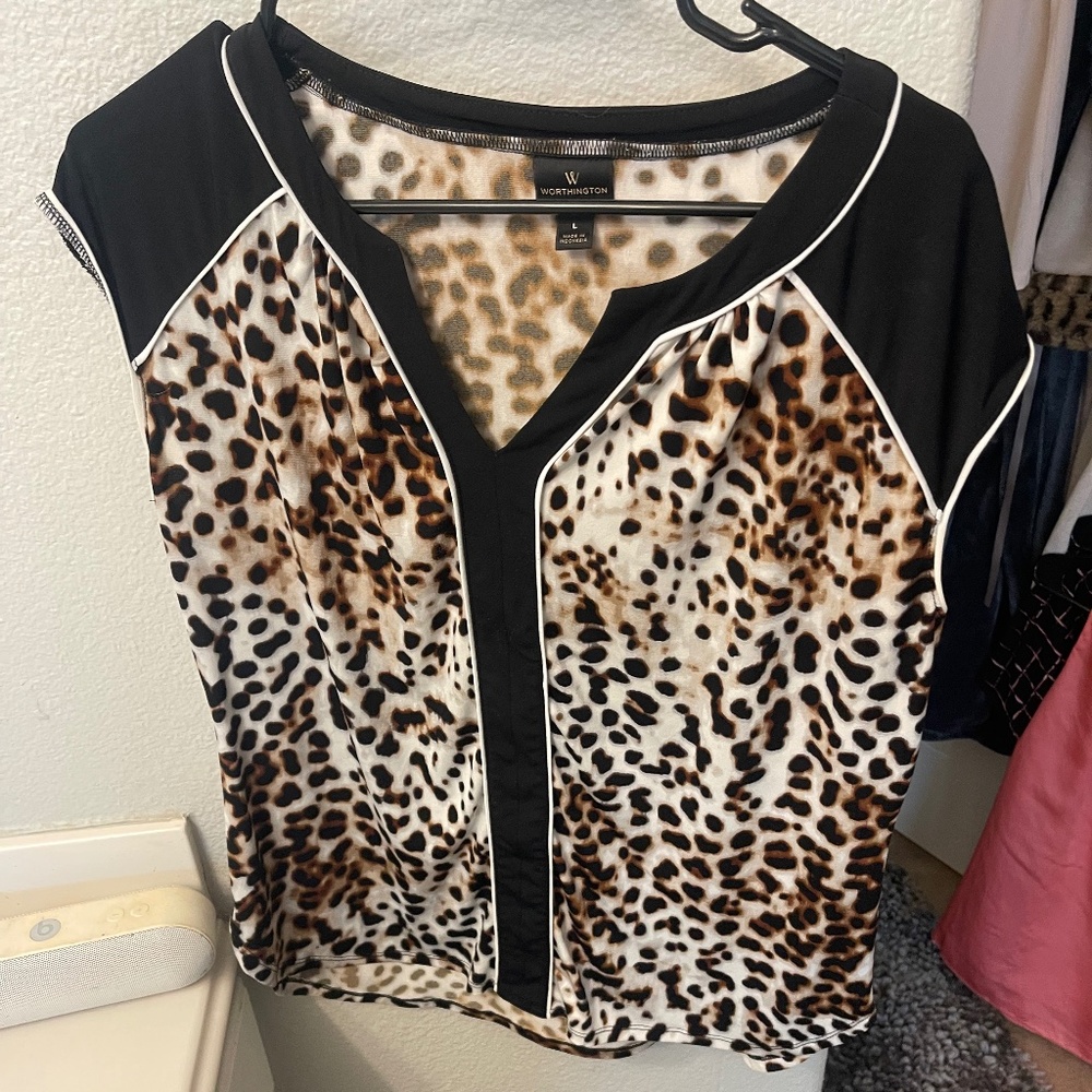 Worthington Cheetah Dress Top